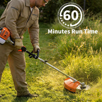 Garvee 52cc 2-Cycle Gas Weed Eater, 3-in-1 Multifunctional Brush Cutter & Trimmer for Professional Greenery Trimming, 17.3" Cutting Head, 10" Trimmer Head, Backpack Design