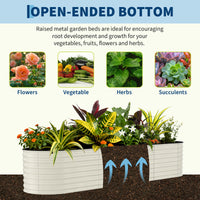 Garvee 2 Pcs Raised Garden Beds Outdoor 8x2x2 ft - Galvanized Steel Planter Box, Rust-Resistant, Beige