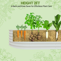 Garvee 4' X 2' X 2' Raised Garden Bed,Galvanized Raised Planter Boxes Outdoor with Easy Assembly, Large Garden Bed for Vegetables, Fruits, Flower,Raised Garden Bed,Beige
