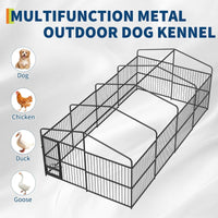 Garvee Outdoor Dog Kennel with Waterproof Canopy Large Dog Enclosures for Garden Backyard Courtyard 10×20×6FT