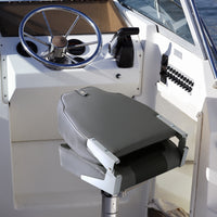 Garvee 2 Pack Folding High Back Boat Seats + Thickened Sponge Padding + Stainless Steel Screws + Waterproof PVC + Aluminum Hinges + 5" x 5" Bolt Hole Pattern + Fishing, Sightseeing