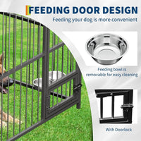 Garvee Large Dog Enclosures Outdoor Dog Kennel with Waterproof Cover Feeding Doors for Yard Garden Backyard 10×15×7FT