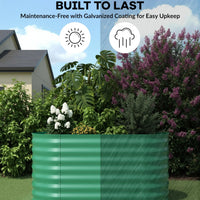 Garvee 2 Pcs Raised Garden Beds Outdoor 4x2x2 ft Galvanized Steel Planter Box Green Rust-Resistant Easy Assembly