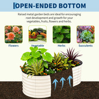 Garvee 6x3x2 ft Galvanized Raised Garden Bed, Rust-Resistant Metal Planter Box for Vegetables, Flowers, Herbs, Beige