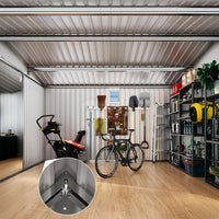 Garvee 10x12 ft Outdoor Storage Shed Metal Garden Tool Shed with Lockable Doors Dark Gray