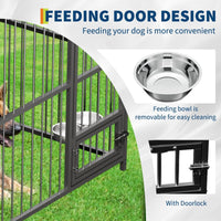 Garvee Outdoor Dog Kennel with Waterproof Canopy Large Dog Enclosures for Garden Backyard Courtyard 10×20×6FT