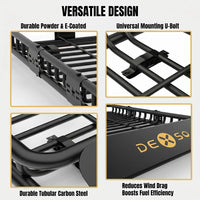 Garvee 51" x 36" Universal Roof Rack Basket with Waterproof Bag for SUV, Truck, Van - 200LBS Capacity, 15 Cubic Feet Storage, Matte Black