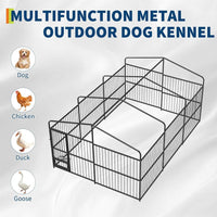 Garvee Large Dog Enclosures Outdoor Dog Kennel with Waterproof Cover Feeding Doors for Yard Garden Backyard 10×15×7FT