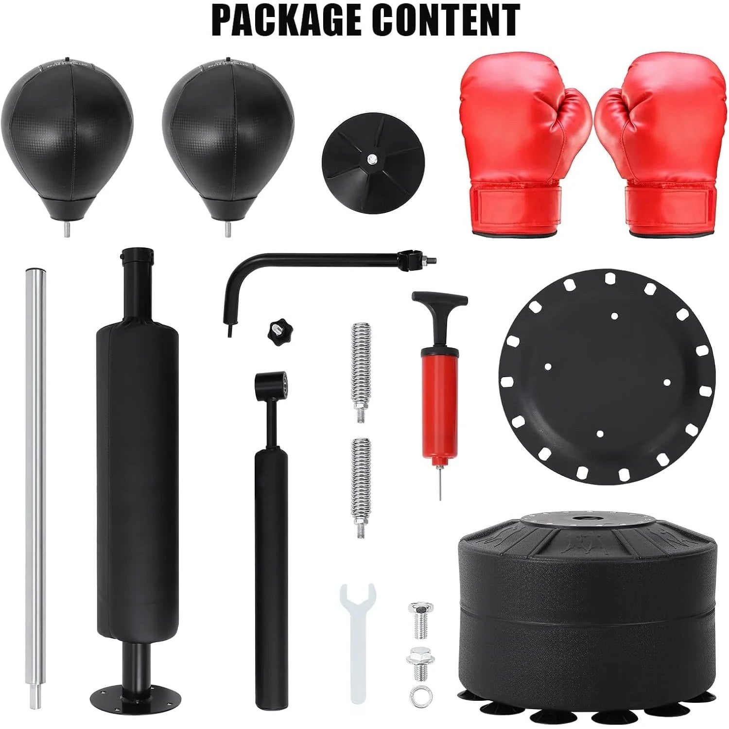 Garvee Boxing Speed Trainer Punching Bag with Stand 360° Spinning Bar Reflex Balls Gloves Adjustable Height Home Gym