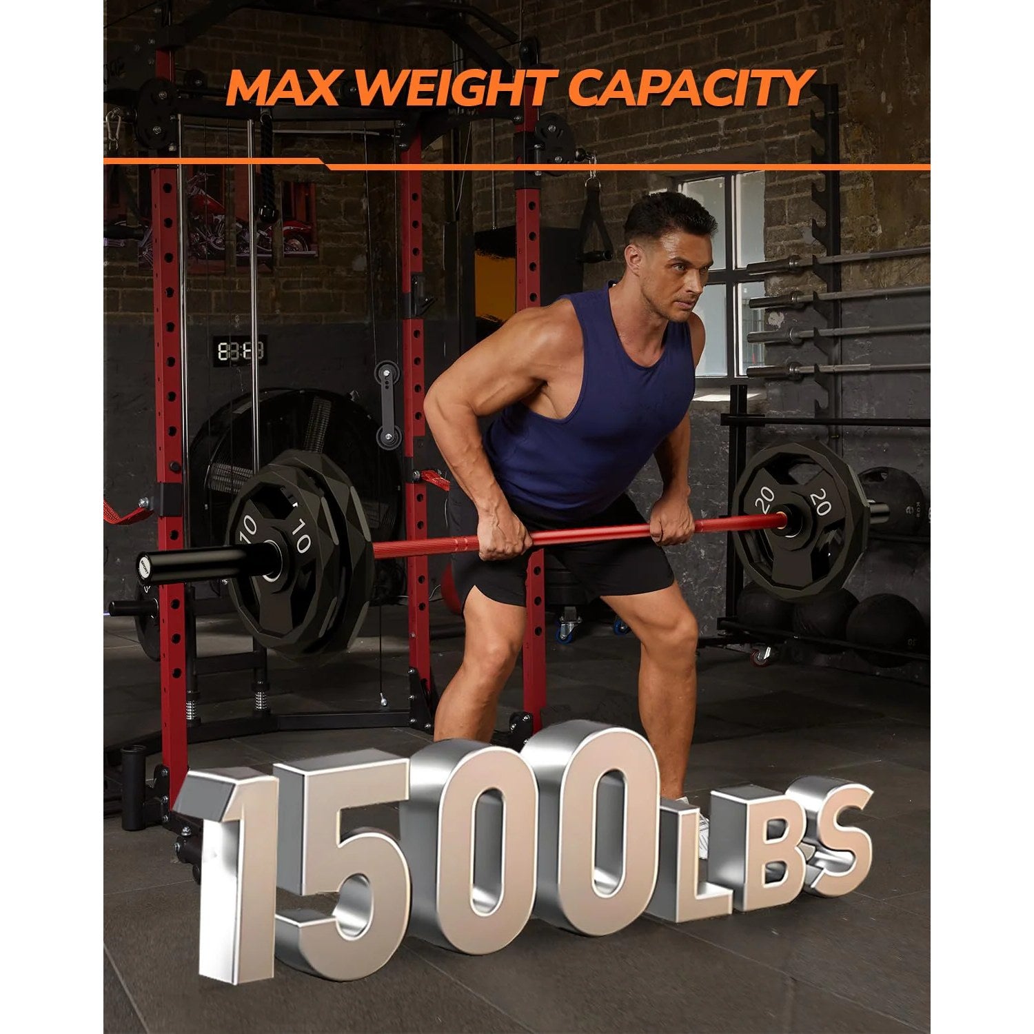 Garvee 7FT Olympic Barbell 1500 LBS Powerlifting Bar 45 LB Needle Bearings Brass Bushings Home Gym