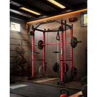 Garvee Power Cage Multi-Functional Power Racks With Cable Crossover System For Home Gym 1600 LBS Red