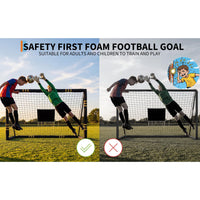 Garvee 8x5.3 Ft Metal Soccer Goal with Foam Padded Posts for Backyard Use, Weatherproof, Easy Assembly, Durable Rust-Resistant Steel, Suitable for Adults and Kids