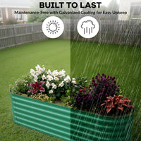 Garvee 2 Pcs 8x2x1.5 ft Raised Garden Beds Outdoor Galvanized Steel Planter Box Green Rust-Resistant Easy Assembly
