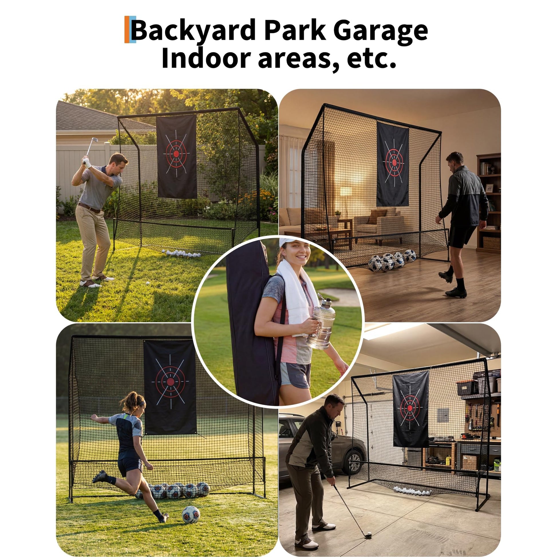 Garvee Golf Hitting Nets for Backyard Driving Real Balls, 10x7.5FT Heavy Duty, Portable Indoor & Outdoor Chipping Practice Net, Noise-Reducing Cloth, Steel Frame