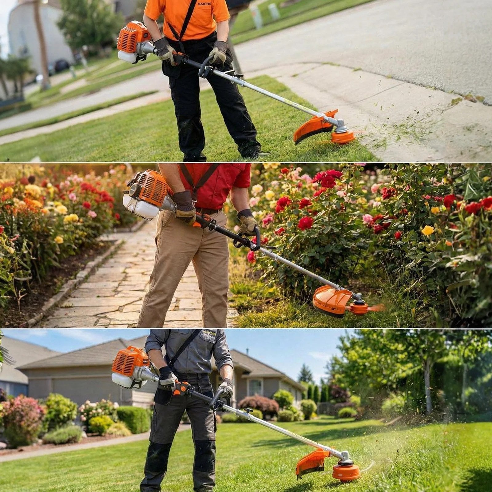 Garvee 52cc 2-Cycle Gas Weed Eater, 3-in-1 Multifunctional Brush Cutter & Trimmer for Professional Greenery Trimming, 17.3" Cutting Head, 10" Trimmer Head, Backpack Design