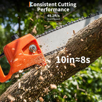 Garvee 43CC Gas Powered Pole Chain Saw, 12 Inch Guide Bar, 9.5FT Extendable Reach, Orange, Anti-Vibration, Auto Oiling