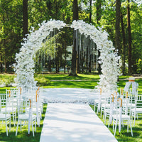 Garvee Metal Garden Arch Trellis 9.8'x7.2' Weatherproof Rust-Resistant Metal Sturdy Square Base Easy Assembly Outdoor Wedding Party Decor