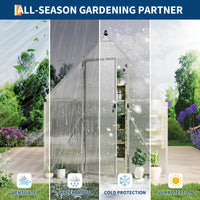Garvee 6x9 FT Heavy Duty Walk-In Polycarbonate Greenhouse Kit – Outdoor Aluminum Frame – Lockable Door & Roof Vent – Large Backyard Plant Shelter – Silver