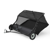 Garvee 42" Tow-Behind Lawn Sweeper, 21 cu ft Hopper, Adjustable Brush Height, Universal Hitch for Lawn Tractor ATV and UTV, Leaf and Grass Collector, Black
