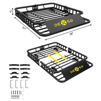 Garvee 51" x 36" Universal Roof Rack Basket with Waterproof Bag for SUV, Truck, Van - 200LBS Capacity, 15 Cubic Feet Storage, Matte Black