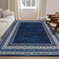 Garvee Modern 10x13 Area Rugs Soft Washable Non Slip Low Pile Blue for Living Room Bedroom Nursery Office