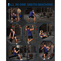 Garvee Power Cage Multi-Functional Power Racks with Dual Pulley Systems for Home Gym 1200 LBS Capacity Red