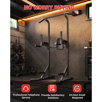 Garvee Pull Up Bar Free Standing Workout Equipment Power Tower Dip Station Home Gym 450LBS Black