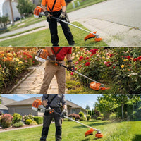 Garvee 43cc 2-Cycle Gas Weed Eater 3-in-1 Multifunctional Brush Cutter 17.3" Cutting Head 10" Grass Trimmer Head