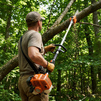 Garvee 43CC Gas Powered Pole Chain Saw, 12 Inch Guide Bar, 9.5FT Extendable Reach, Orange, Anti-Vibration, Auto Oiling