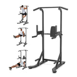 Garvee Pull Up Bar Free Standing Workout Equipment Power Tower Dip Station Home Gym 450LBS Black