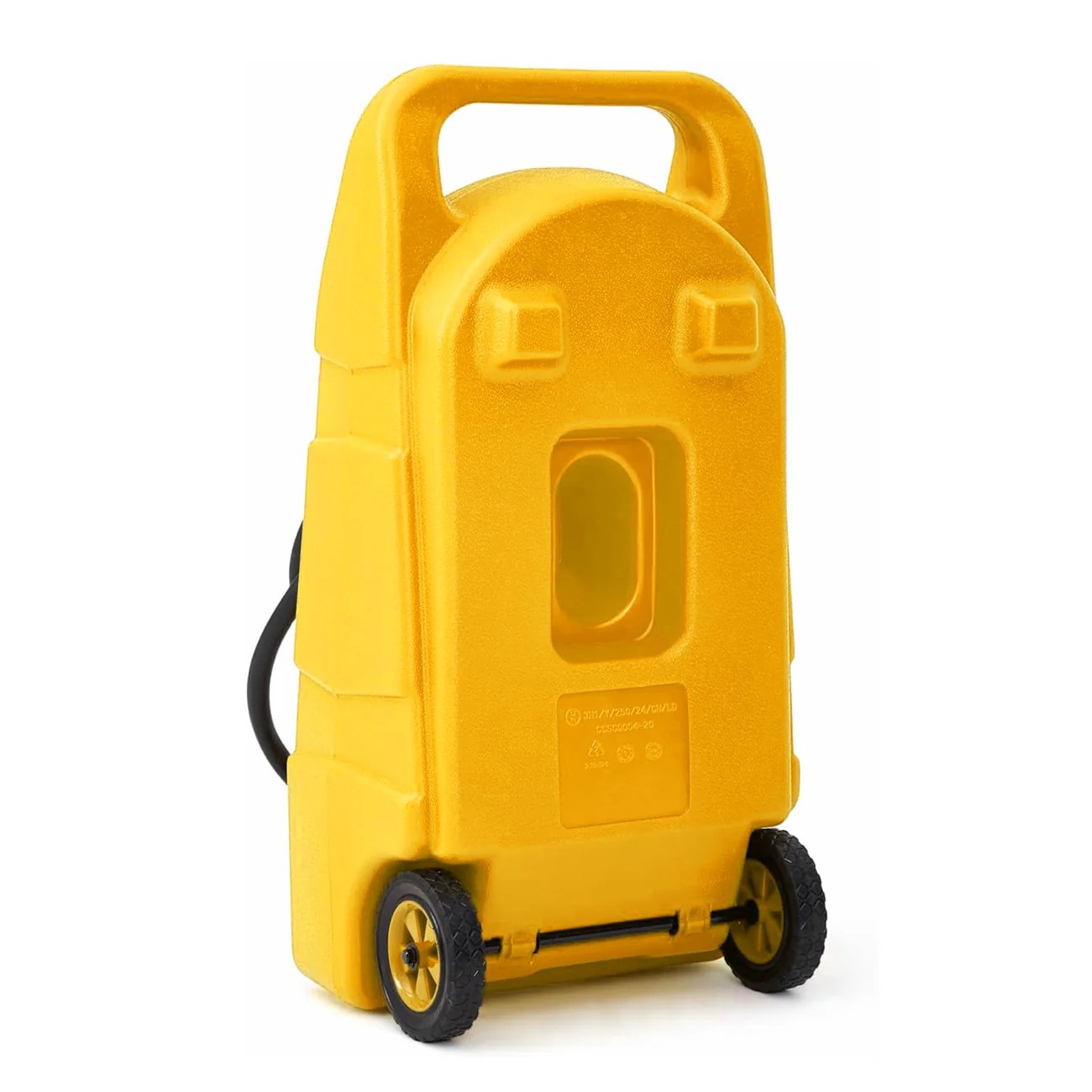 Garvee Heavy-Duty 15 Gallon Portable Gasoline Fuel Caddy with 10FT Manual Siphon Pump – Leak-Proof HDPE Wheeled Gas Can for Lawn Mowers, Tractors, Boats, Snow Blowers, Generators – Yellow