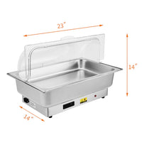 Garvee 9QT(2×1/2Pan) Plat de Chauffe Électrique avec Contrôle de la Température, Serveurs et Chauffe-Plats de Buffet en Acier Inoxydable, Ensemble de Plats de Chauffe Électriques avec Contrôle de la Température pour la Restauration