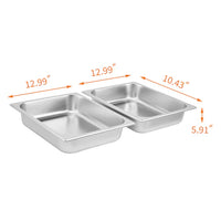 Garvee 9QT(2×1/2Pan) Plat de Chauffe Électrique avec Contrôle de la Température, Serveurs et Chauffe-Plats de Buffet en Acier Inoxydable, Ensemble de Plats de Chauffe Électriques avec Contrôle de la Température pour la Restauration