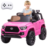 Garvee Officially Licensed Toyota Tacoma 12V Kids Electric Ride-On Truck – Remote Control, Season Suspension, Safety Belt, LED Headlights, Gentle Start, Battery Powered Car for Children Ages 3-8 – Pink - Pink