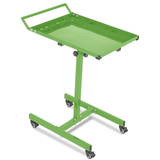 Garvee Rolling Work Table without Drawer, Heavy Duty Steel Adjustable Work Table with Wheels, 35-45 Inch Height, Mobile Workbench for Garage & Workshop, Black - Green