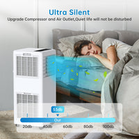 Garvee 8,000 BTUs Portable Air Conditioner Whisper-Quiet Sleep Mode, Fast Cooling, Easy Mobility with 360° Casters, and Simple Installation for Rooms up to 350 sq.ft
