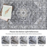 Garvee Large Area Rug 5x7 Washable Non-Slip Ultra Soft Print Carpet for Living Room Dining Room Bedroom Dorm Office Home Decor, Grey - Grey