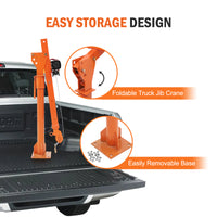 Garvee 1100 lb Electric Pickup Truck Crane with Electric Winch 3500 lb 12V, Folding Truck-Mounted Crane, Painted Steel Pickup Truck Jib Cranes Hoist 360° Swivel for Lifting Goods in Construction Factory