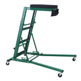 Garvee Carbon Steel Topside Engine Creeper, 48"-66" Adjustable Height, 400 lbs Capacity, Thick Padded Deck, 4 Swivel Casters, 3-Angle Positioning, Collapsible Frame with Tool Pouch, for Car and Truck Repair, Green Body with Black Cushion - Green & Black