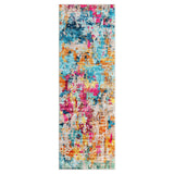 Garvee 2x8 ft Washable Runner Rug, Colorful Abstract 580 gsm Polyester Low Pile Floor Covering with Foldable TPR Non-Slip Backing, Soft Lightweight Machine Washable Accent for Hallway, Kitchen, Entryway, Bedroom and Laundry Room - Colorful