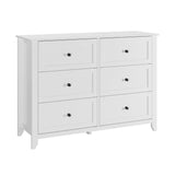 Garvee White Dresser for Bedroom, 6 Chest of Drawer Dresser for 48 inch TV, Modern Wood Organizer TV Stand for Living Room, Closet Storage, Entryway, Kids Bedroom