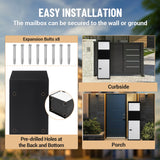 Garvee Package Delivery Boxes Large Galvanized Steel Parcel Mailbox With Code Lock For Porch Curbside 14x11.2x42 in