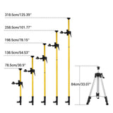 Garvee 13.8 ft Telescoping Level Pole with Tripod Adjustable Professional Pole for Rotary and Line Lasers Aluminum Sturdy Stability