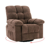 Garvee Rocking Recliner Chair, 360° Swivel Rocker Chair for Living Room, Upholstered Fabric Nursery Chair with Side Pockets for Small Spaces, q235 Steel Frame Lazy Boy Recliner Single Sofa, Brown