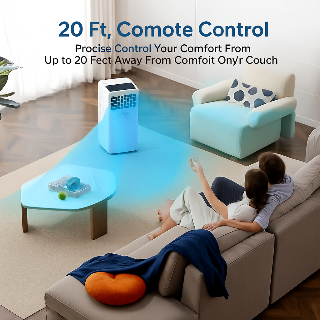Garvee 8,000 BTUs Portable Air Conditioner Whisper-Quiet Sleep Mode, Fast Cooling, Easy Mobility with 360° Casters, and Simple Installation for Rooms up to 350 sq.ft
