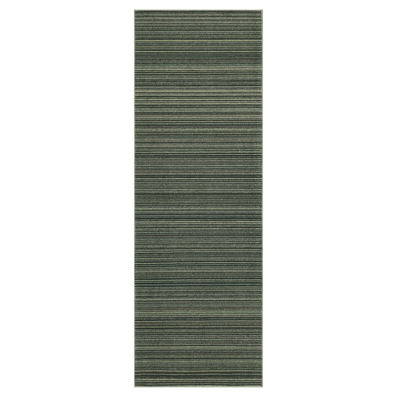 Garvee Modern Striped Washable Area Rug - Low Pile Non-Slip Contemporary Carpet - Soft, Collapsible, Mark Resistant Floor Mat for Living Room, Bedroom - Green, 9x12ft (274x366cm)