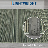 Garvee Modern Striped Washable Area Rug - Low Pile Non-Slip Contemporary Carpet - Soft, Collapsible, Mark Resistant Floor Mat for Living Room, Bedroom - Green, 9x12ft (274x366cm)
