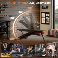 Garvee Banc de Musculation Réglable, 5 Niveaux d'Inclinaison/Déclin, Pliable, pour Entraînement à Domicile, Capacité de 300 kg, Réglage Rapide, Noir