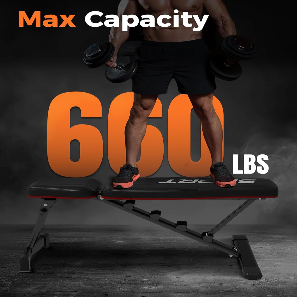 Garvee Banc de Musculation Réglable, 5 Niveaux d'Inclinaison/Déclin, Pliable, pour Entraînement à Domicile, Capacité de 300 kg, Réglage Rapide, Noir