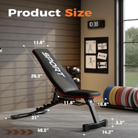 Garvee Banc de Musculation Réglable, 5 Niveaux d'Inclinaison/Déclin, Pliable, pour Entraînement à Domicile, Capacité de 300 kg, Réglage Rapide, Noir